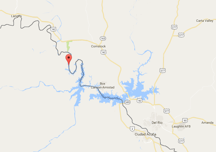 amistad reservoir texas rio fishing devils river lake map del confluence northwest miles grande its